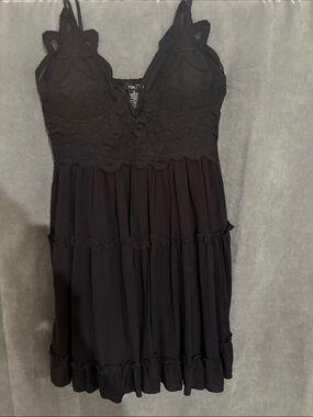 Rue21 Black Lace-Top Tiered Mini Dress